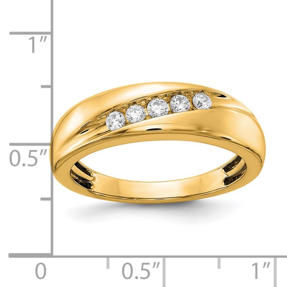 14k Yellow Gold Diamond Men's Ring