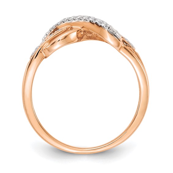 14k Rose Gold Diamond Infinity Symbol Ring