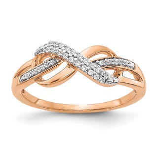 14k Rose Gold Diamond Infinity Symbol Ring