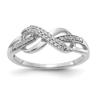14K White Gold 0.10 Carat Lab Grown Diamond VS SI+ G+ Complete Infinity Symbol Ring view 1
