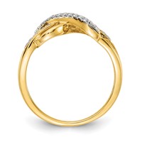 14K Yellow Gold 0.10 Carat Lab Grown Diamond VS SI+ G+ Complete Infinity Symbol Ring view 2