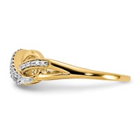14K Yellow Gold 0.10 Carat Lab Grown Diamond VS SI+ G+ Complete Infinity Symbol Ring view 4