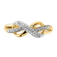 14K Yellow Gold 0.10 Carat Lab Grown Diamond VS SI+ G+ Complete Infinity Symbol Ring view 5