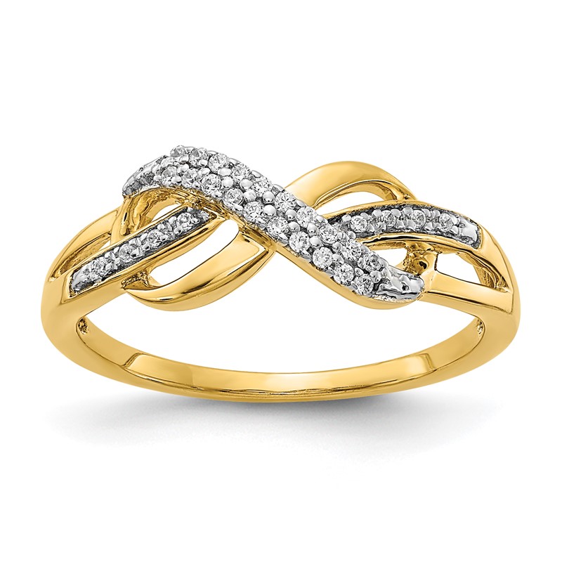 14k 1/10 carat Lab Grown Diamond VS/SI+ G+ Infinity Symbol Ring
