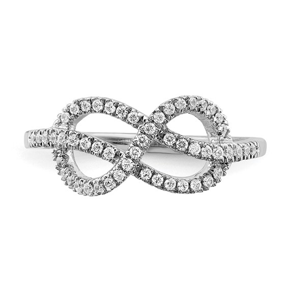 14k White Gold 1/4 carat Diamond Celtic Knot/Infinity Ring