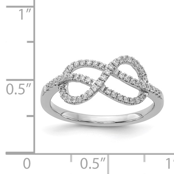 14k White Gold 1/4 carat Diamond Celtic Knot/Infinity Ring