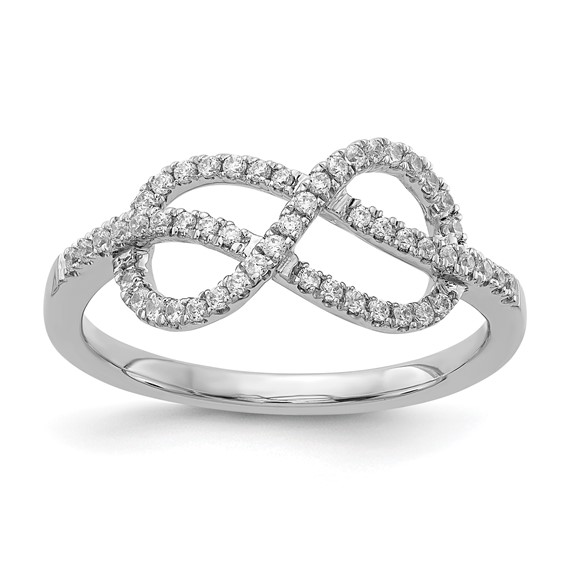 14k White Gold 1/4 carat Diamond Celtic Knot/Infinity Ring