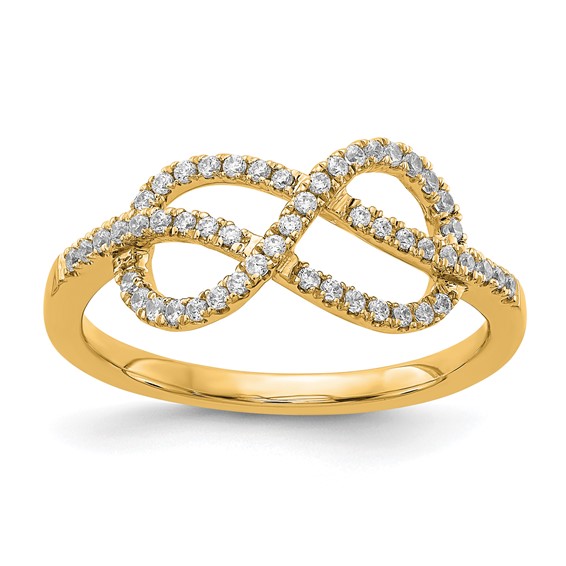 14k Yellow Gold Diamond Celtic Knot Ring