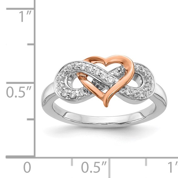 Diamond Heart Infinity Symbol Rings