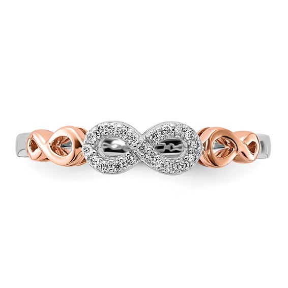 Gold Polished Diamond  Infinity Rings