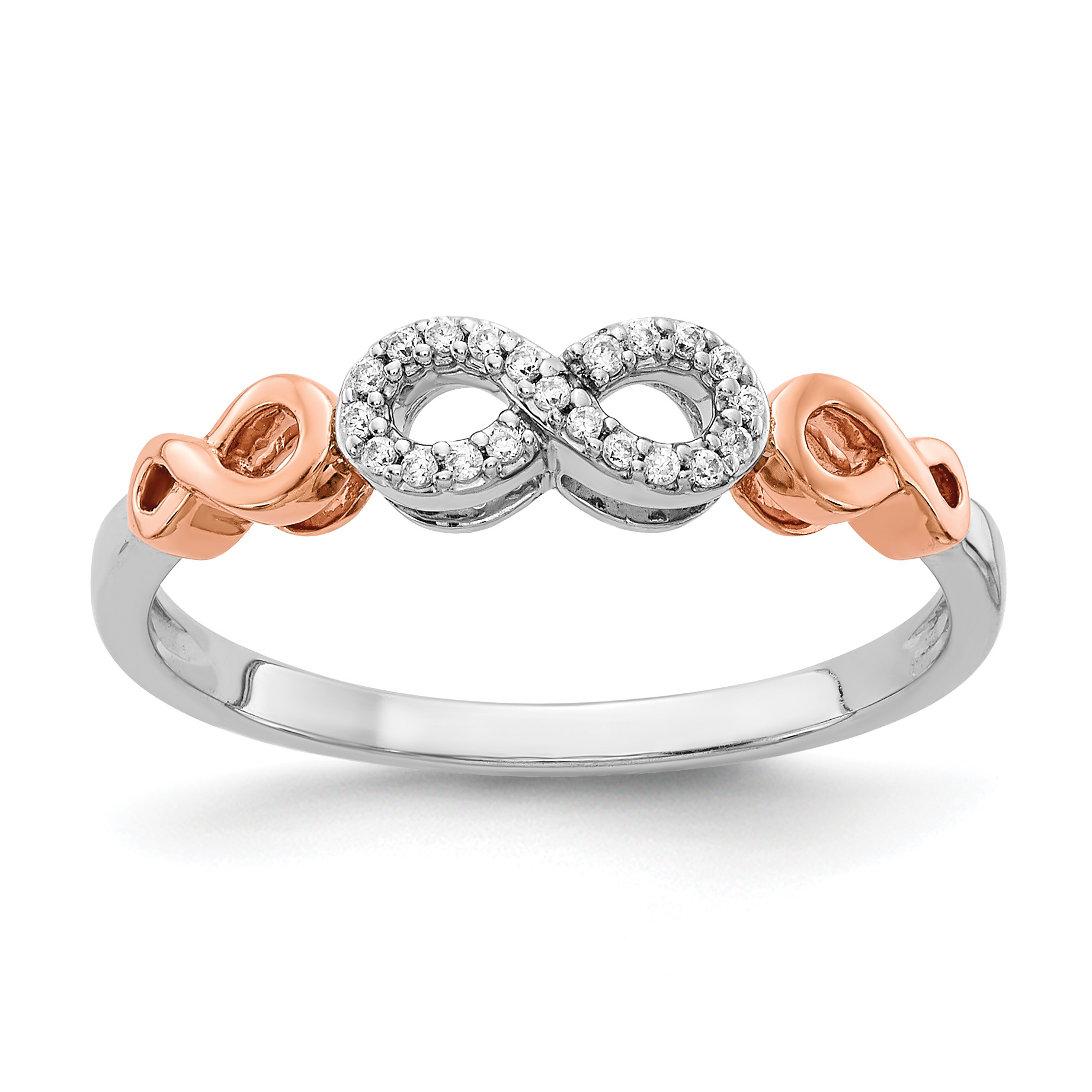 14k Rose Gold w/White Rhodium Diamond Infinity Ring (RM5733-006-WRA)