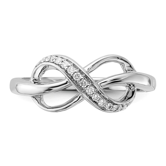 Gold Polished Diamond Infinity Rings