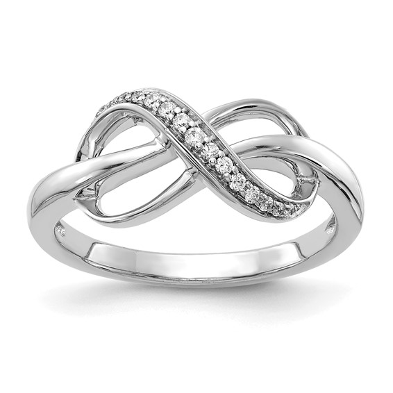 Gold Polished Diamond Infinity Rings