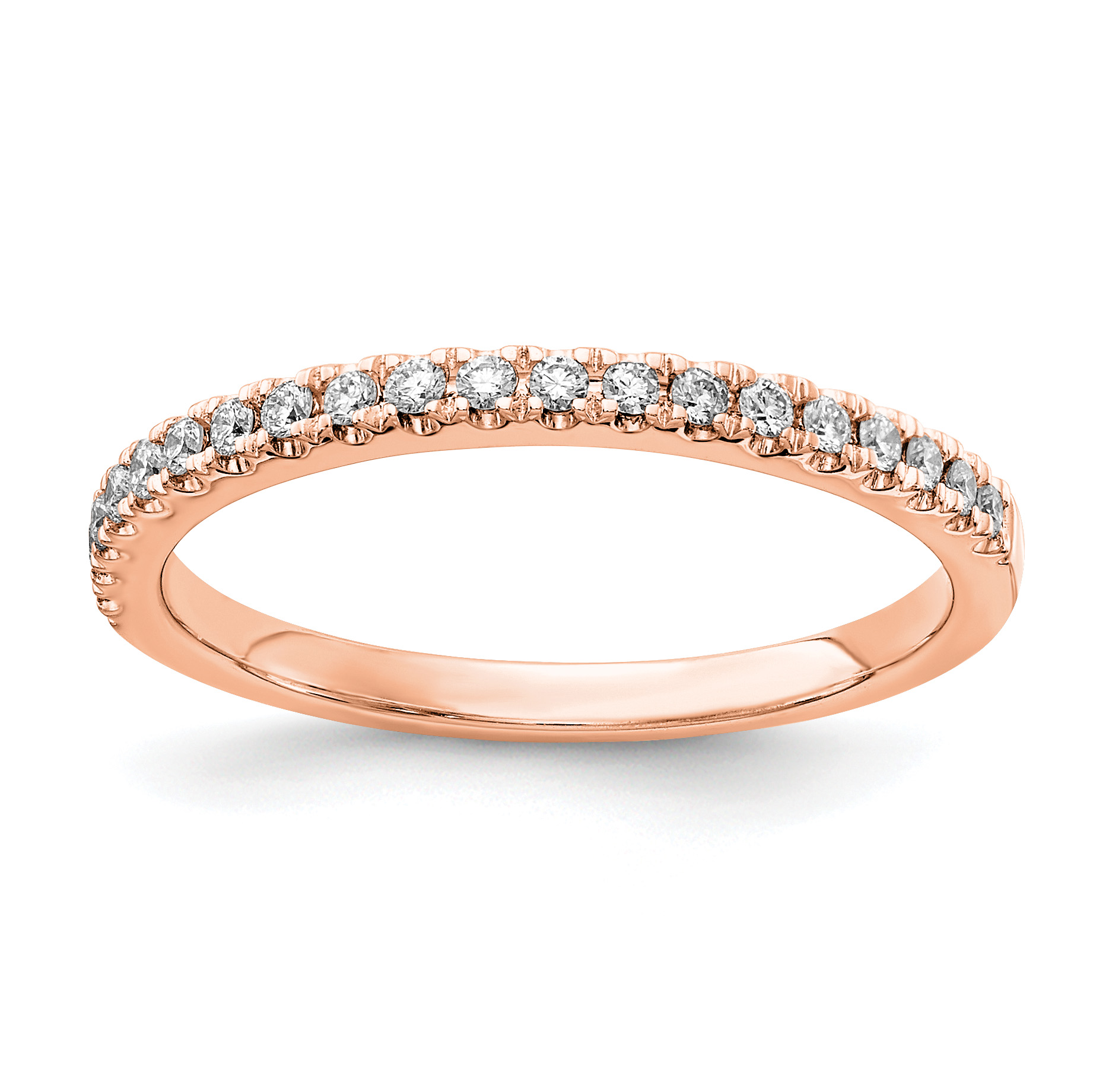 14k Rose Gold 1/5 carat Lab Grown Diamond VS/SI+ G+ Complete Wedding Band (RM5736B-020-RLD)