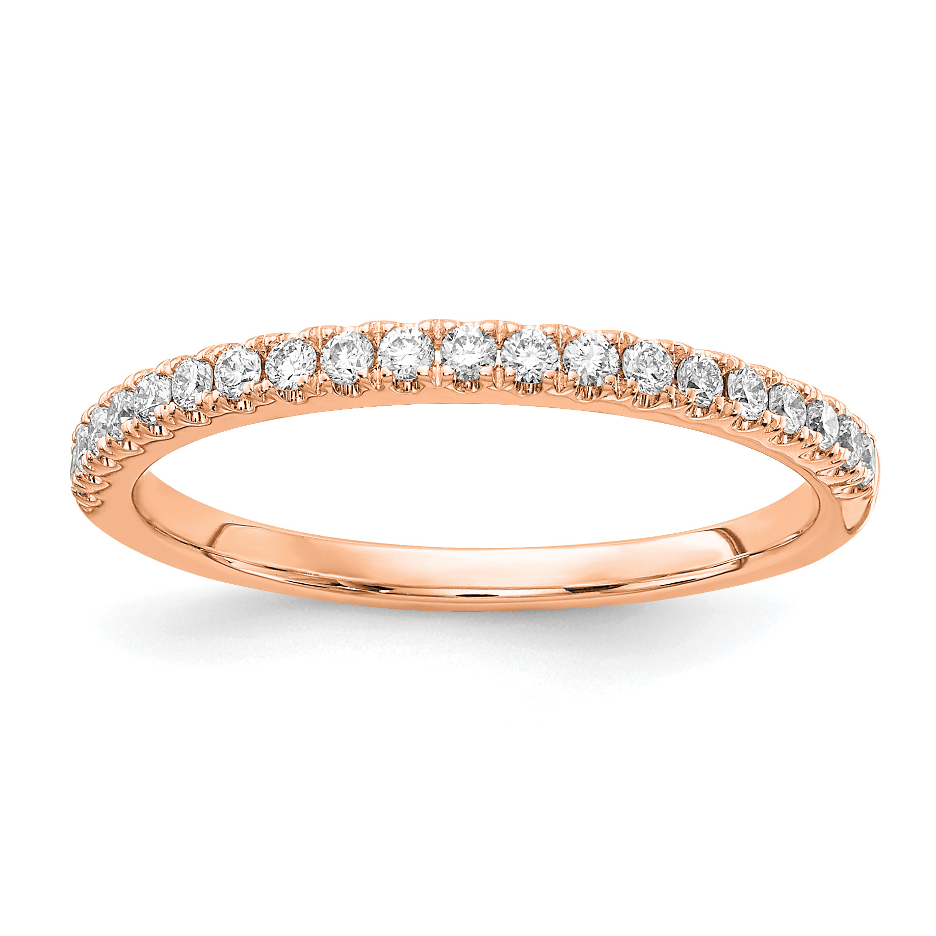 14k Rose Gold 1/4 carat Lab Grown Diamond VS/SI+ G+ Complete Wedding Band (RM5736B-025-RLD)