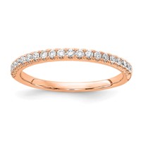 14K Rose Gold 0.25 Carat Lab Grown Diamond VS SI+ G+ Complete Wedding Band view 1