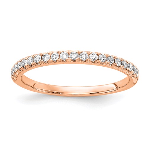 14K Rose Gold 0.25 Carat Lab Grown Diamond VS SI+ G+ Complete Wedding Band