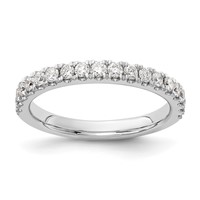 14K White Gold 0.50 Carat Lab Grown Diamond VS SI+ G+ Complete Wedding Band view 1