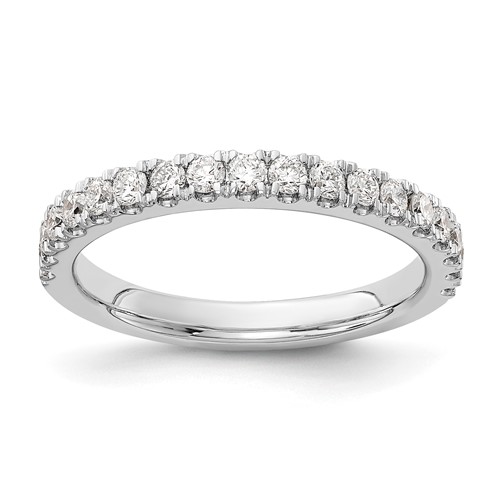 14K White Gold 0.50 Carat Lab Grown Diamond VS SI+ G+ Complete Wedding Band