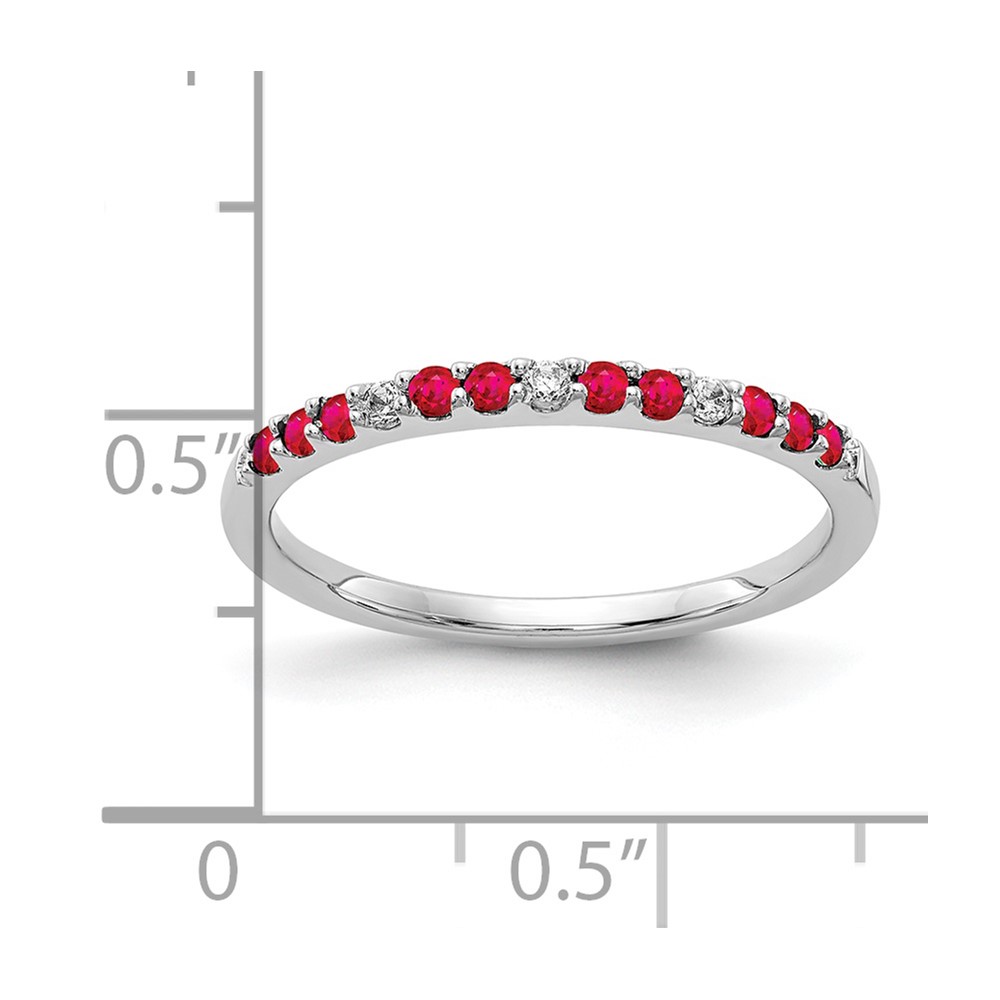 10k White Gold Diamond and Ruby Band (RM5737-RU-005-1WA)