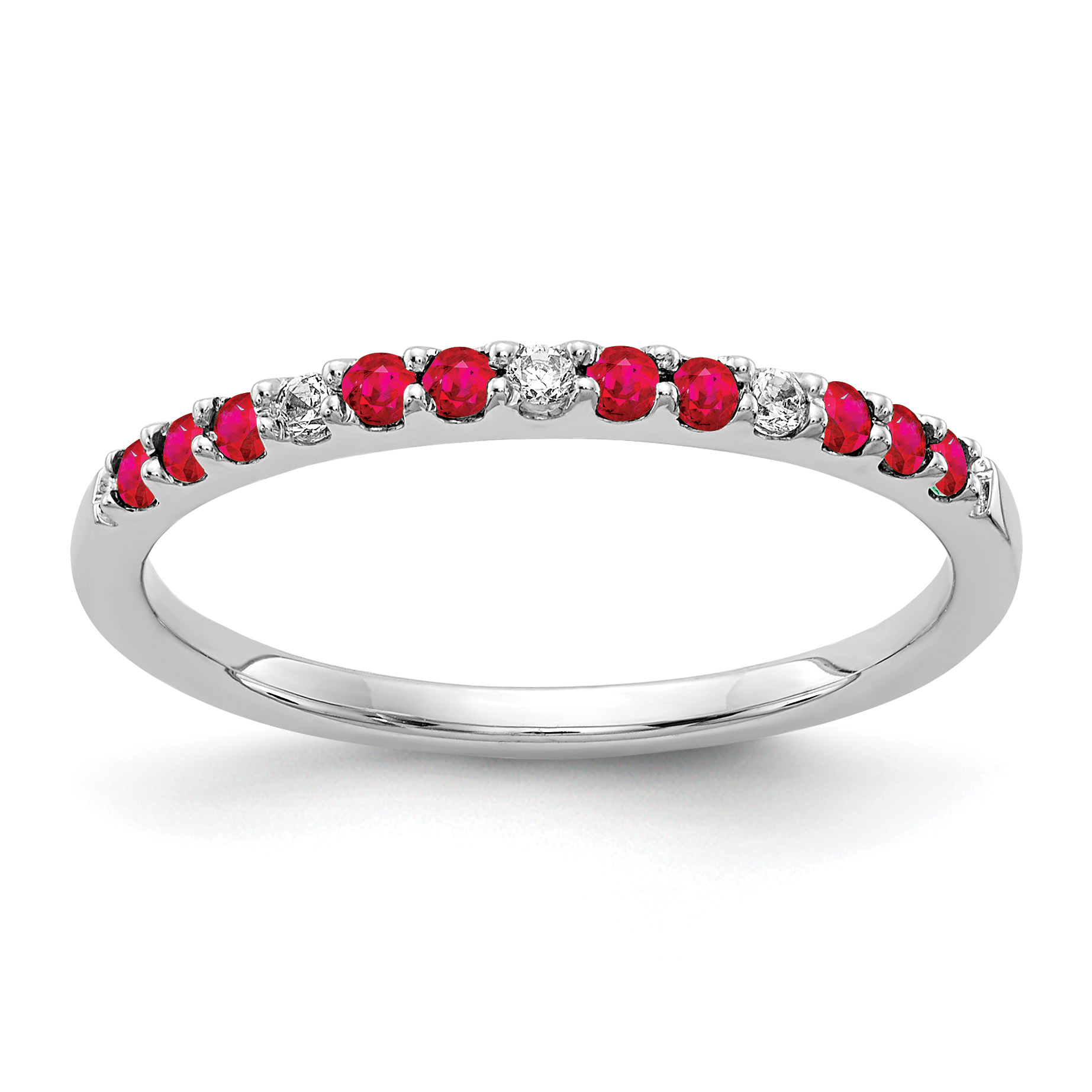 10k White Gold Diamond and Ruby Band (RM5737-RU-005-1WA)