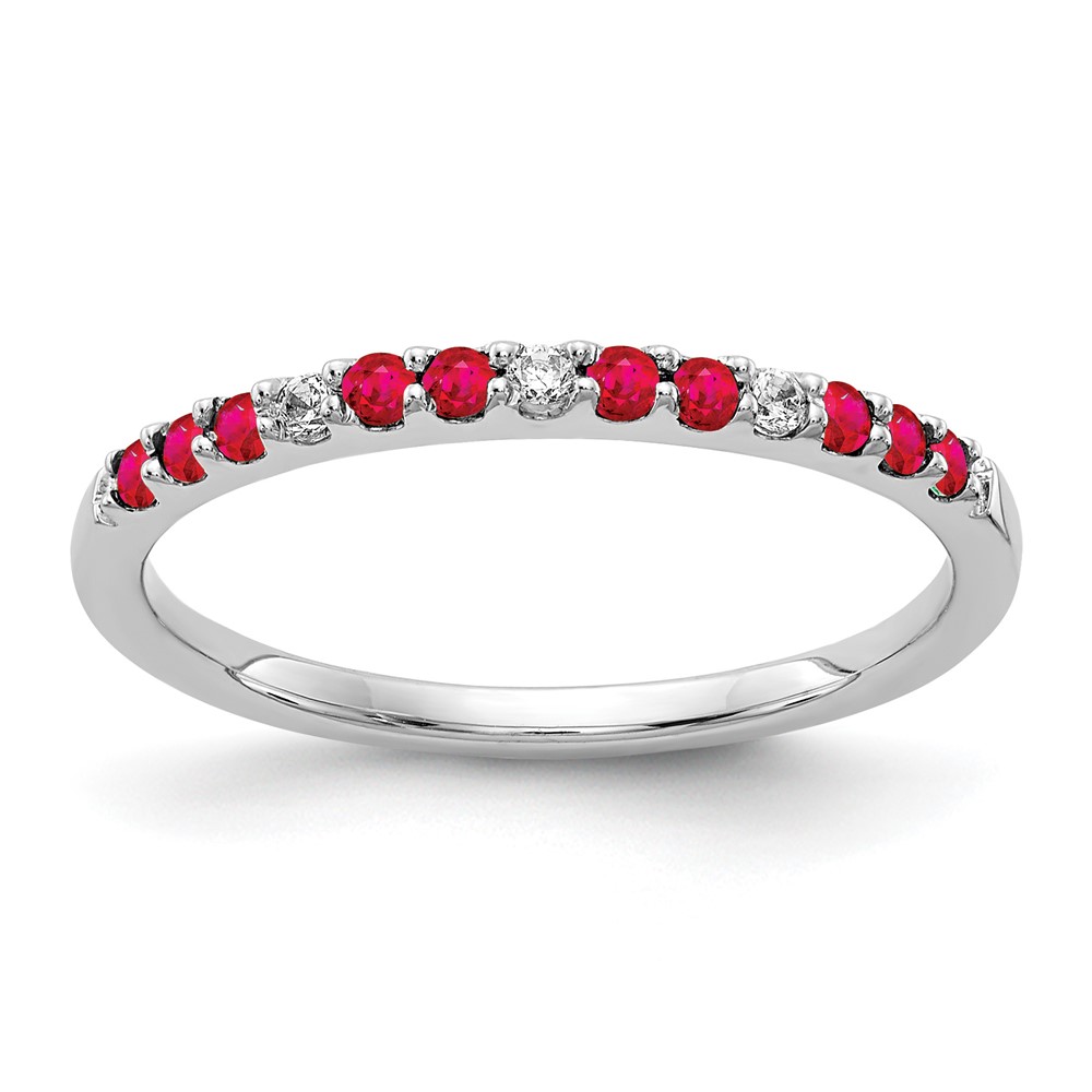 14k White Gold Diamond and Ruby Band (RM5737-RU-005-WA)