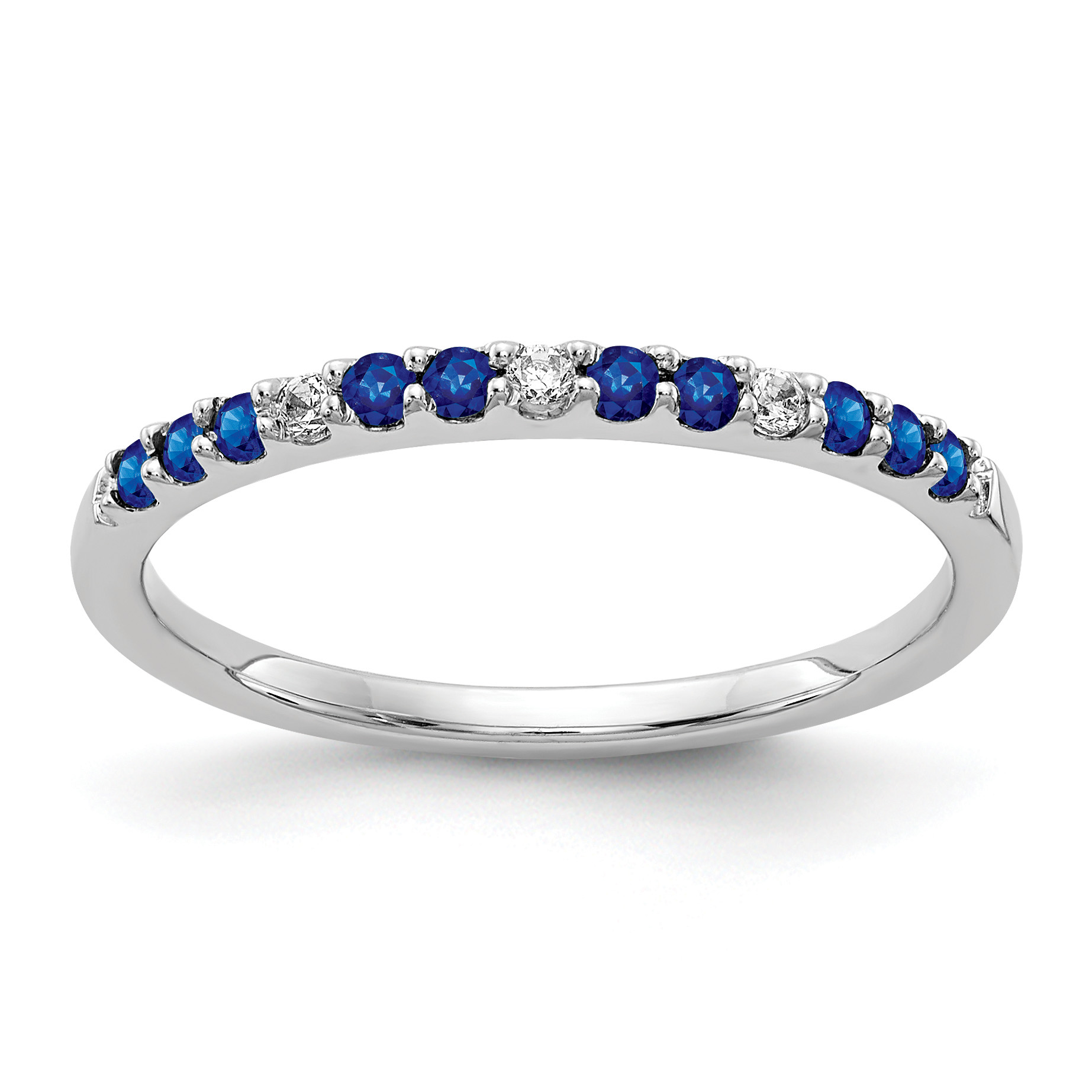 14k White Gold Diamond and Sapphire Band (RM5737-SA-005-WA)