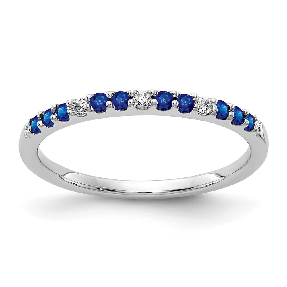 14k White Gold Diamond and Sapphire Band (RM5737-SA-005-WA)