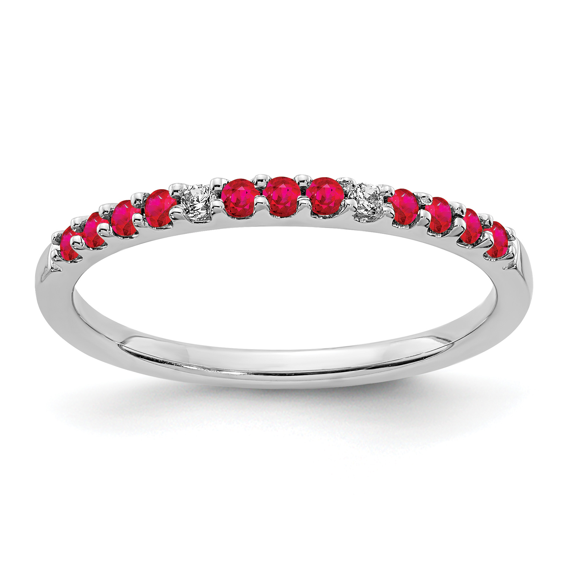 14k White Gold Diamond and Ruby Band (RM5738-RU-003-WA)