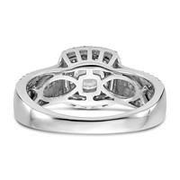 14K Two-tone Rose and White Gold 0.88 Carat Lab Grown Diamond VS SI+ G+ Round Complete Fancy Halo Engagement Ring view 5