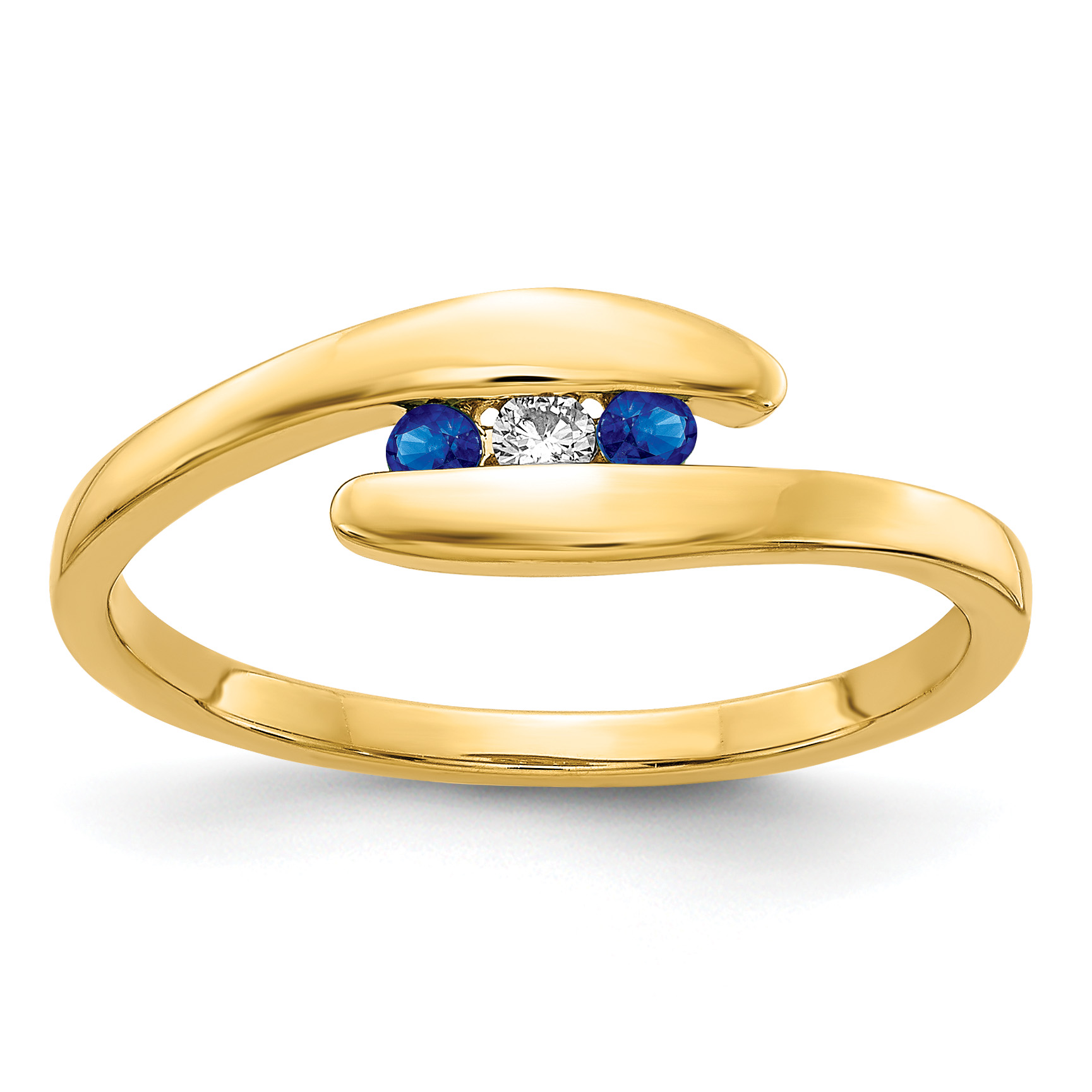 14k Sapphire and Diamond 3-stone Ring (RM5742-SA-003-YA)