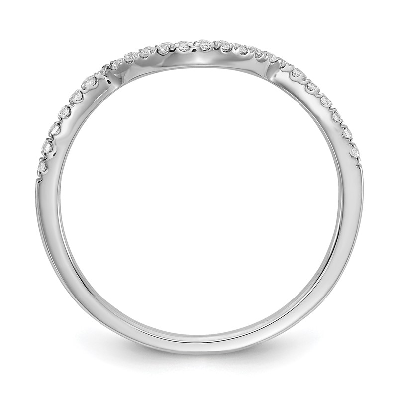 14K White Gold Lab Grown Diamond VS/SI+ G+ Contoured Wedding Band