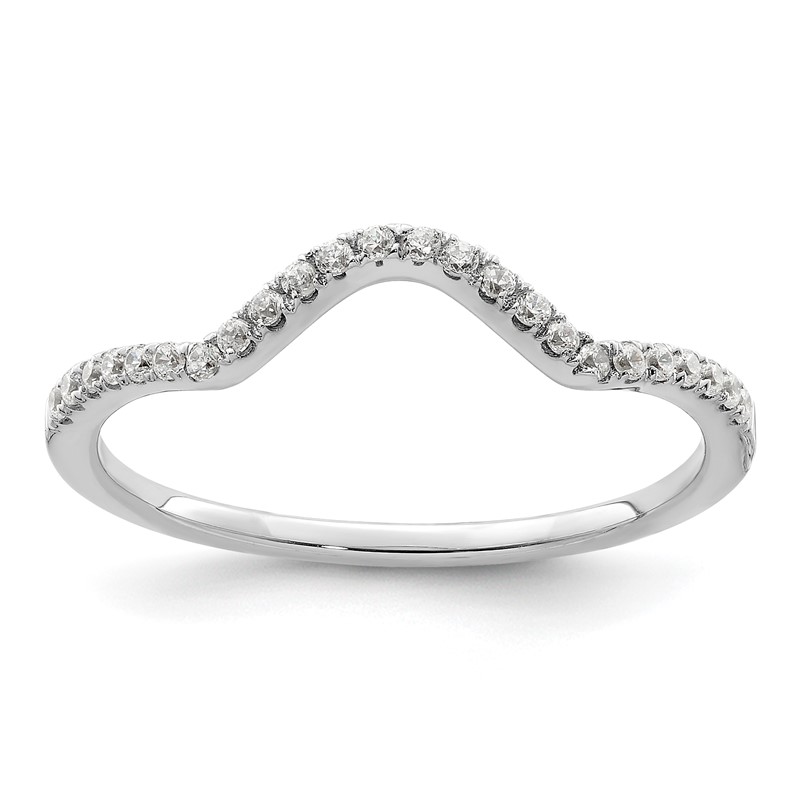 14K White Gold Lab Grown Diamond VS/SI+ G+ Contoured Wedding Band