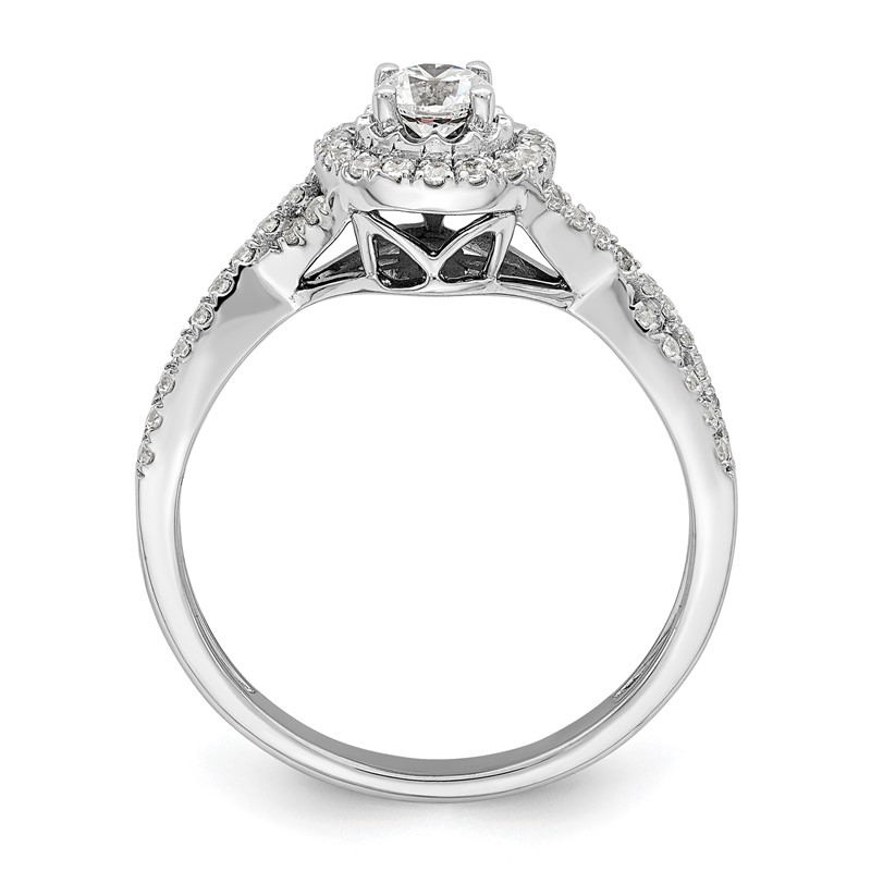 10K White Gold Eternal Promise Lab Grown VS/SI+ G+ Dia Halo Complete Ring
