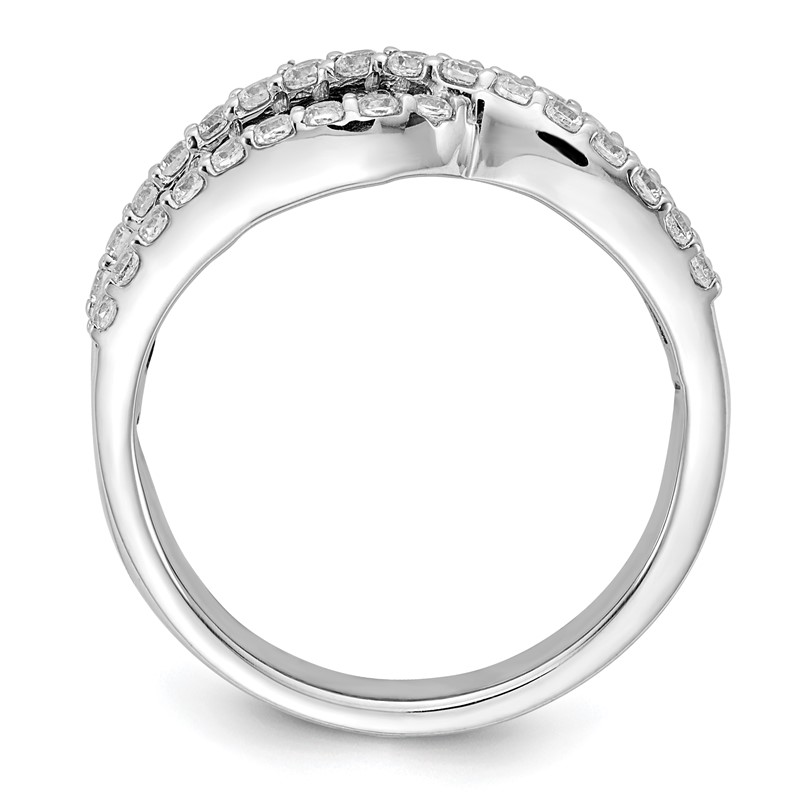 14k White Gold 5/8 carat Lab Grown Diamond VS/SI+ G+ and Lab Created Blue Sapphire Ring