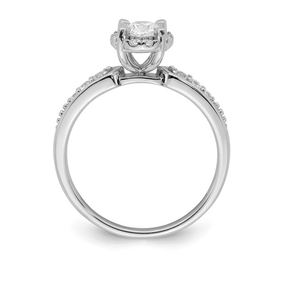 Sterling Silver & CZ Semi-mount Engagement Ring