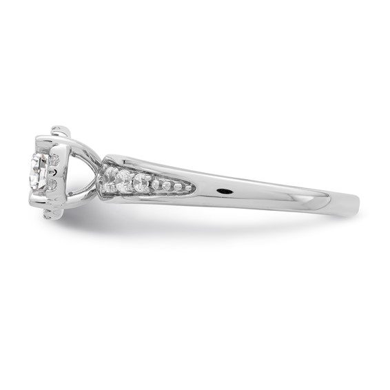 Sterling Silver & CZ Semi-mount Engagement Ring