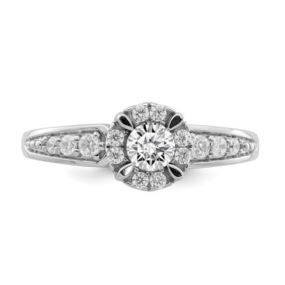 Sterling Silver & CZ Semi-mount Engagement Ring