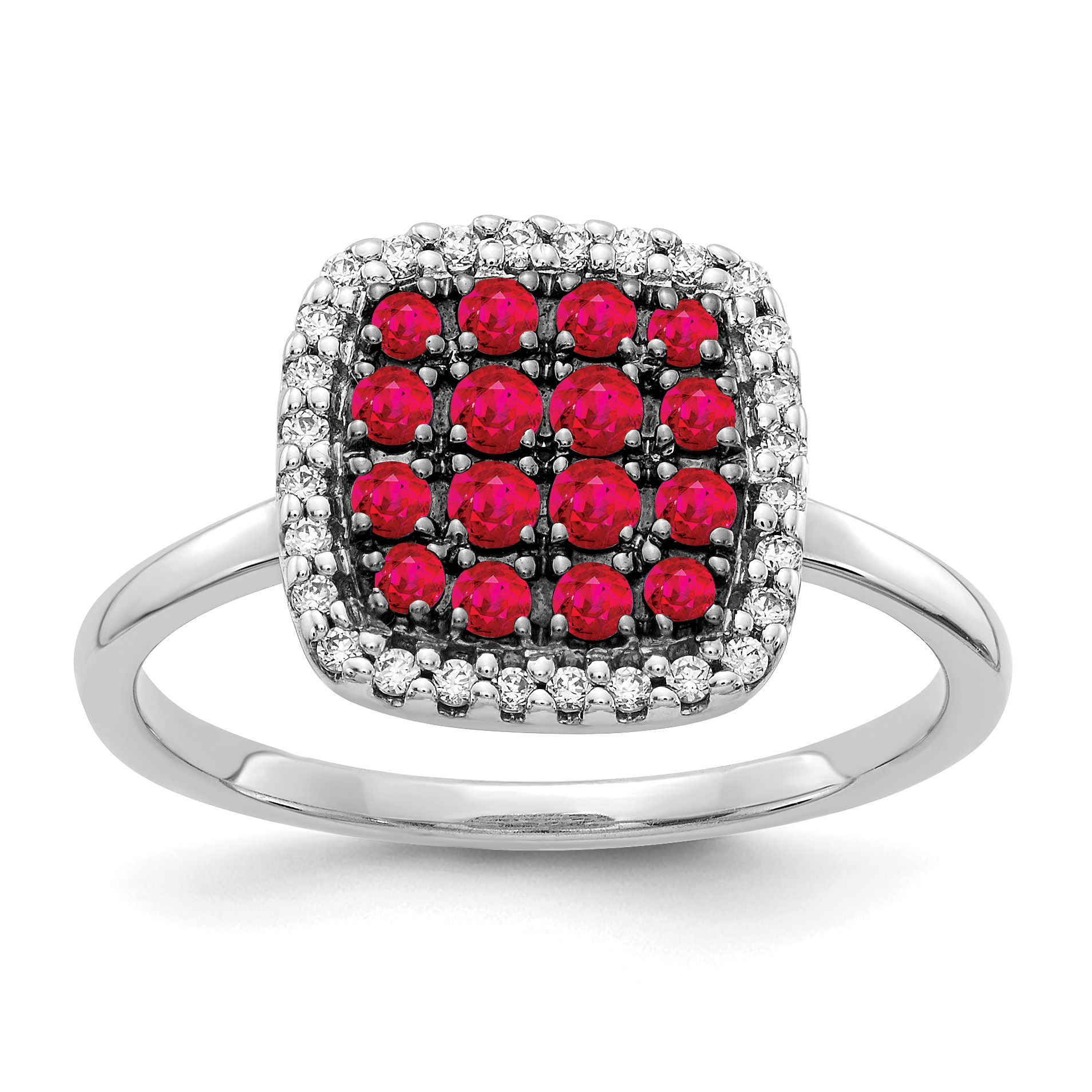 14k White Gold Diamond and Ruby Ring (RM5746-RU-016-WA)