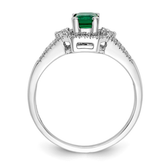14k White Gold Diamond and Gemstone Ring