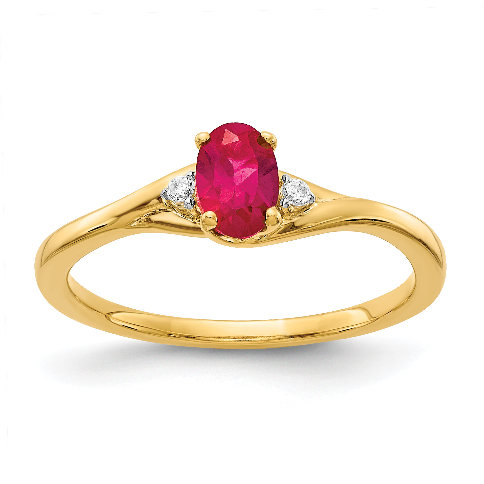 14k Diamond and Oval Ruby Ring (RM5748-RU-003-YA)