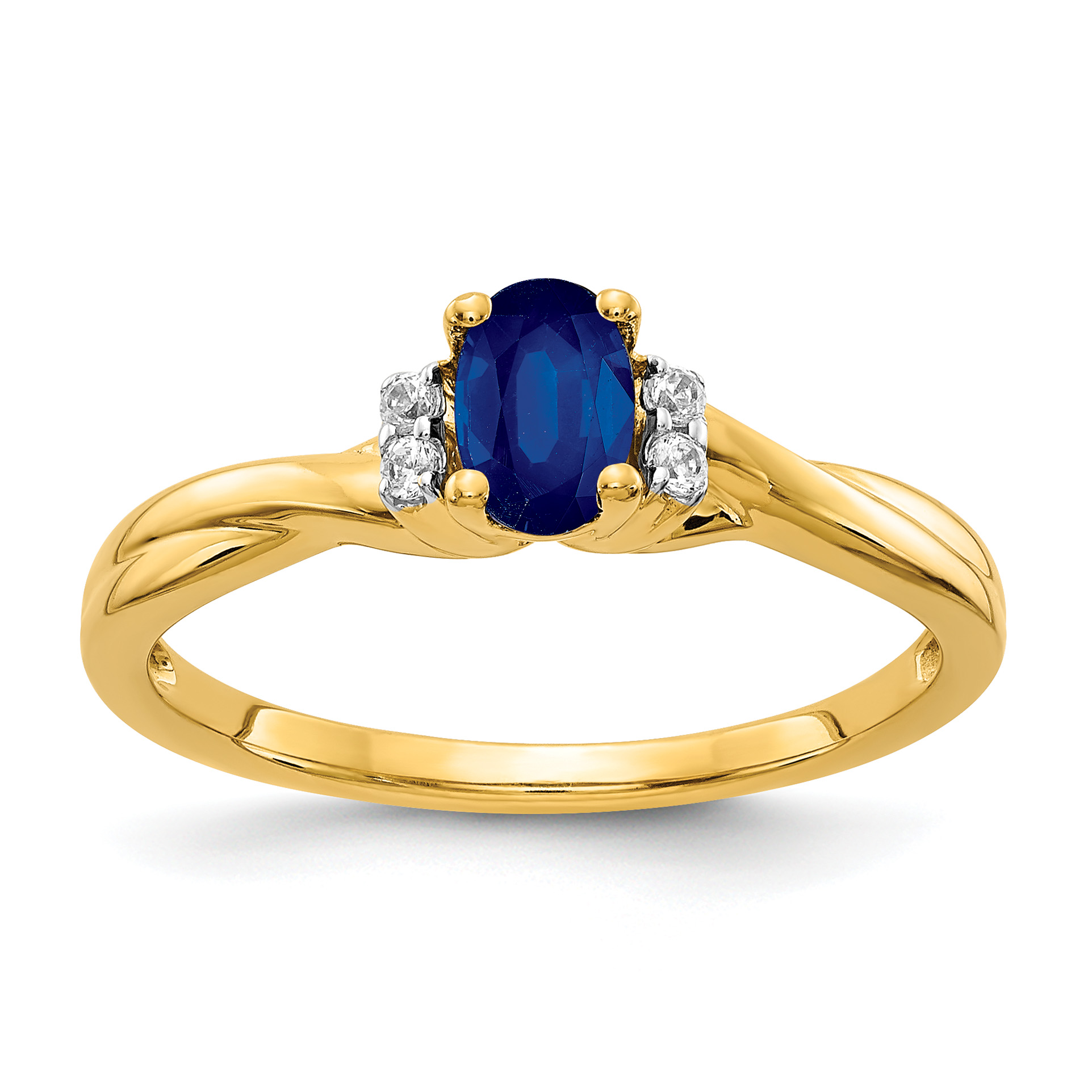 14k Diamond and Oval Sapphire Ring (RM5749-SA-005-YA)