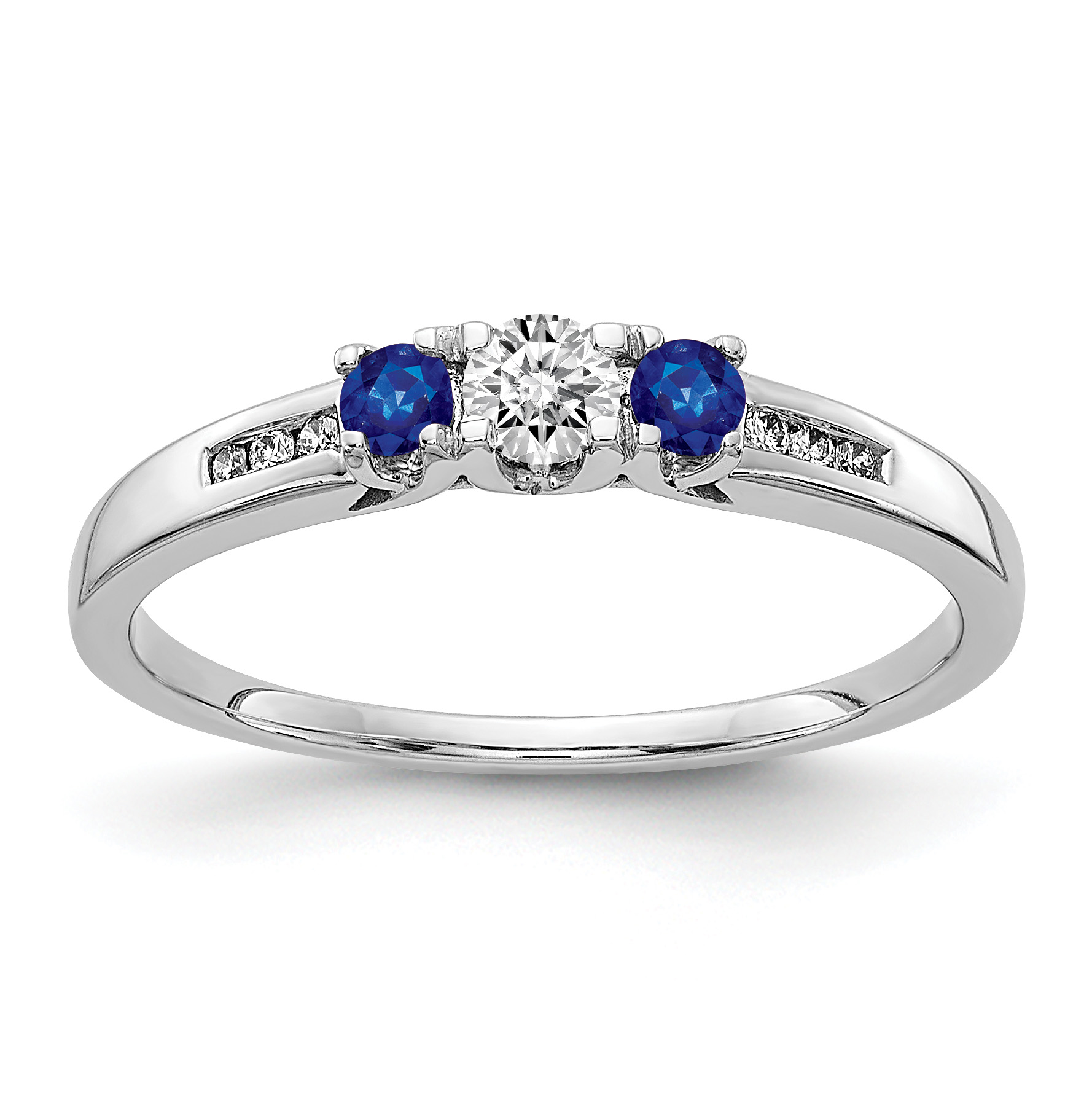 14k White Gold Diamond and Sapphire 3-stone Ring (RM5750-SA-016-WA)
