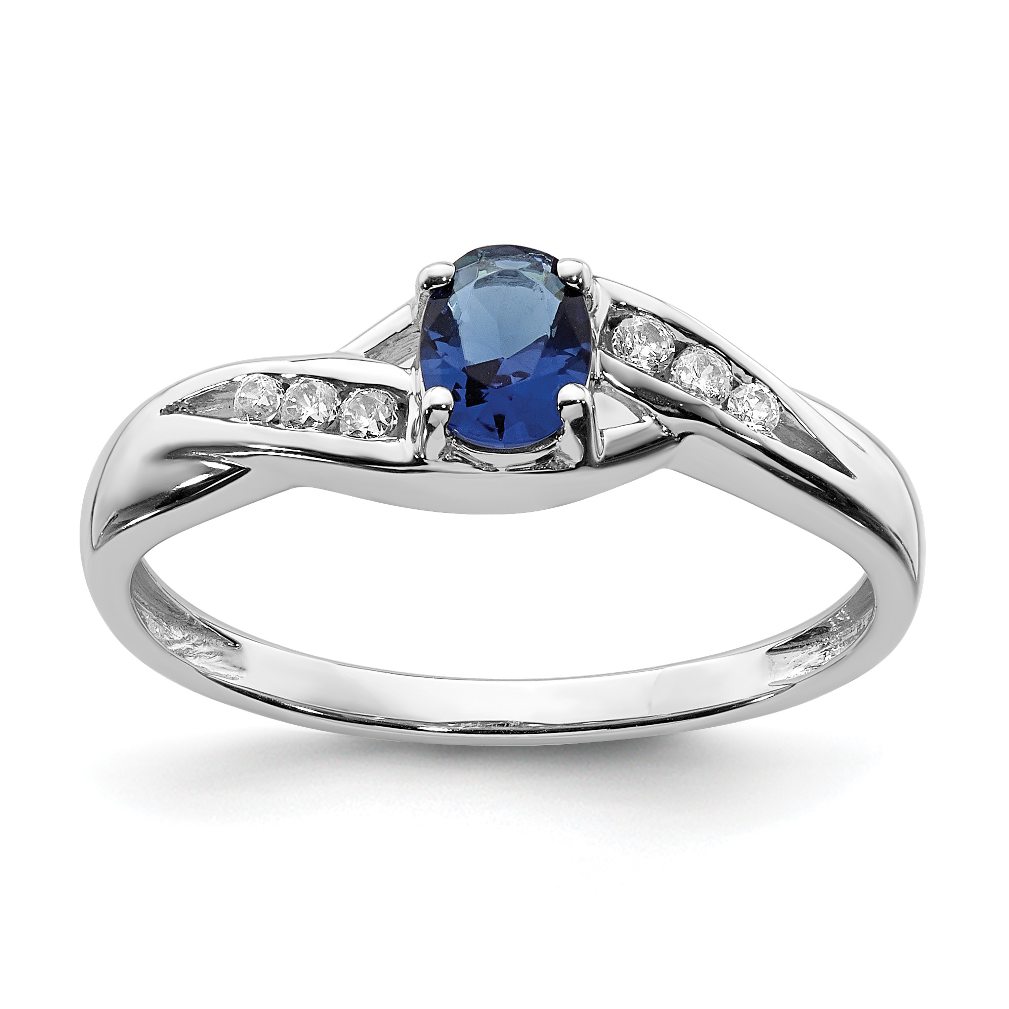 14k White Gold Oval Sapphire Diamond Ring (RM5751-SA-008-WA)