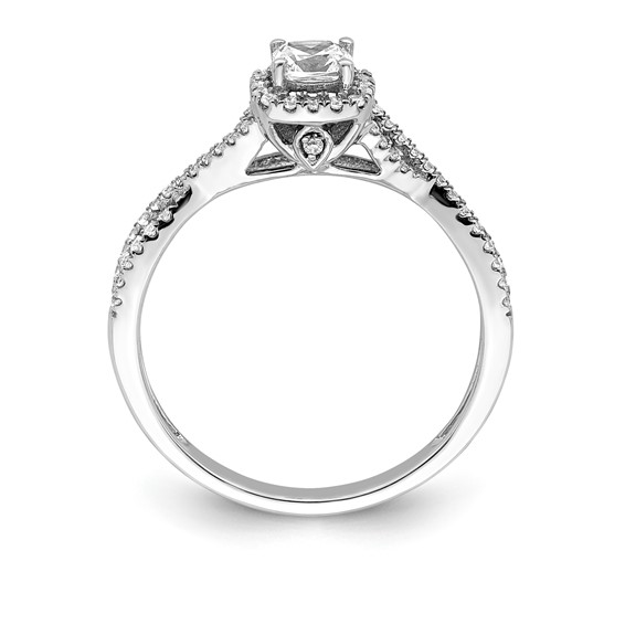 Sterling Silver & CZ Semi-mount Engagement Ring