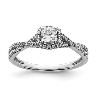 Sterling Silver & CZ Semi-mount Engagement Ring