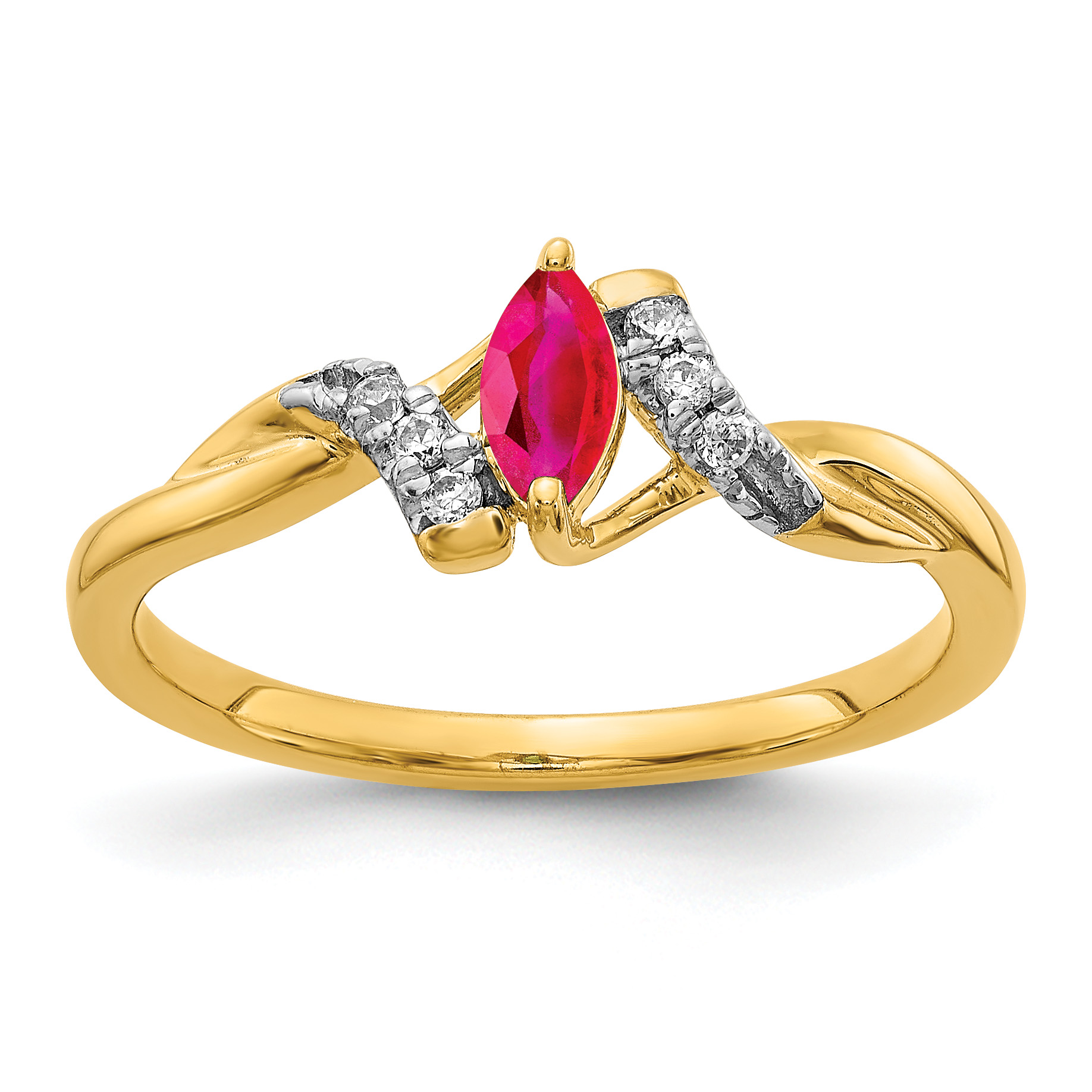 14k Diamond and Marquise Ruby Ring (RM5753-RU-006-YA)