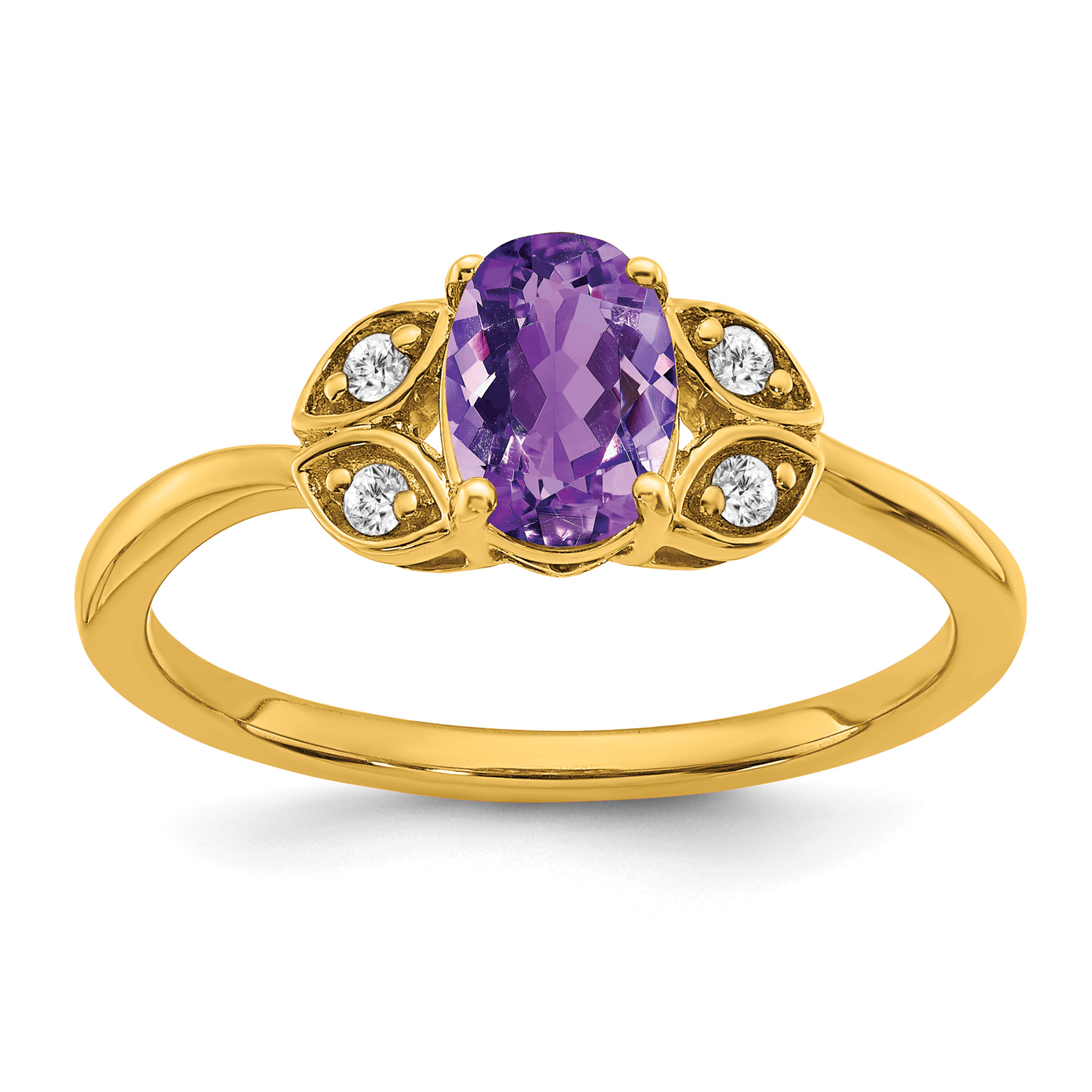 14k Amethyst and Diamond Ring (RM5760-AM-006-YA)
