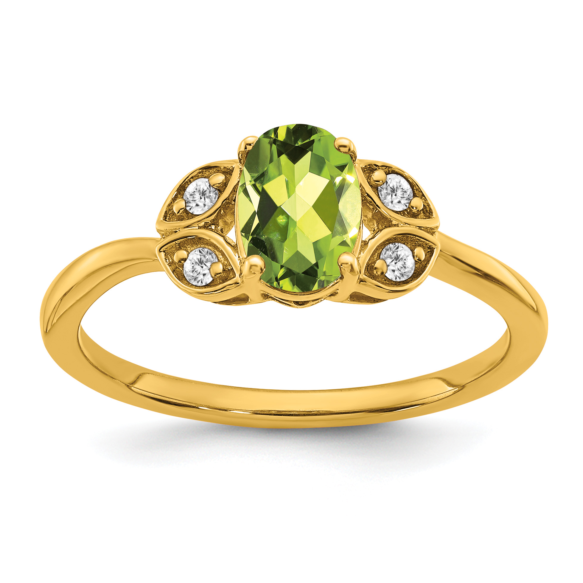 14k Peridot and Diamond Ring (RM5760-PE-006-YA)