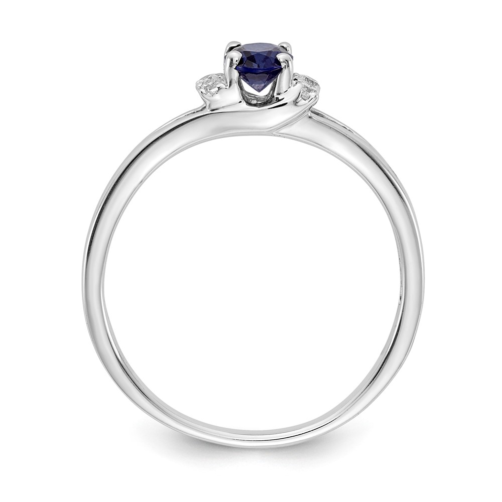 14k White Gold Diamond and Oval Sapphire Ring (RM5761-SA-007-WA)